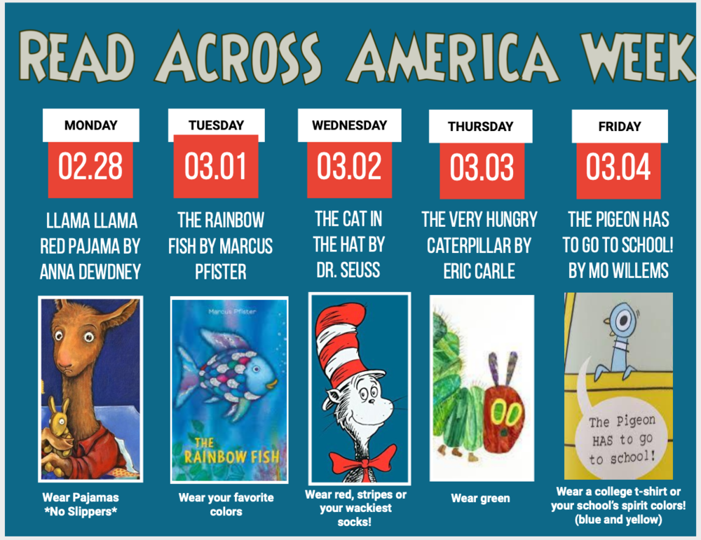 Read Across America Spirit Week Lawrence Kindergarten