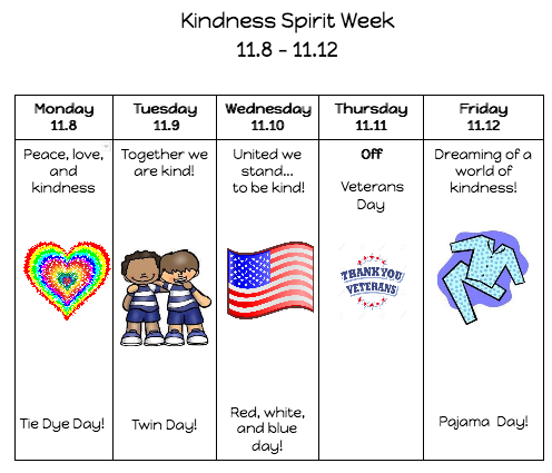 Kindness Spirit Week!