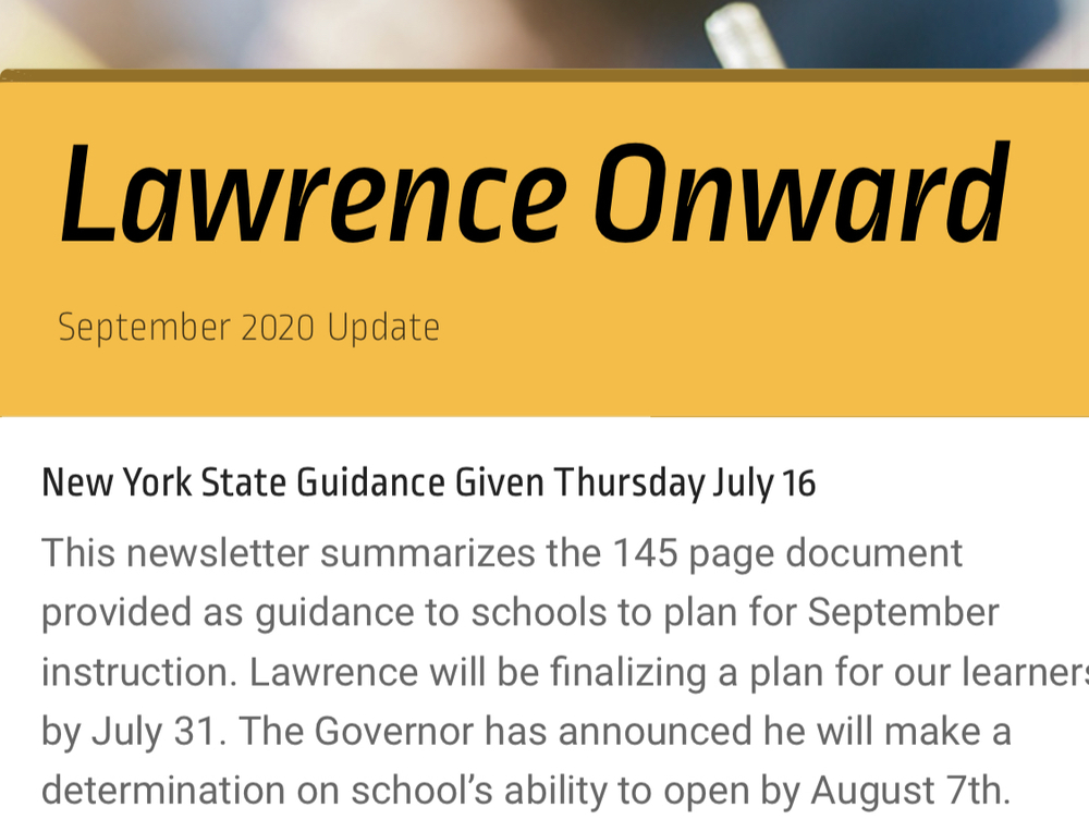 Lawrence Onward Update 