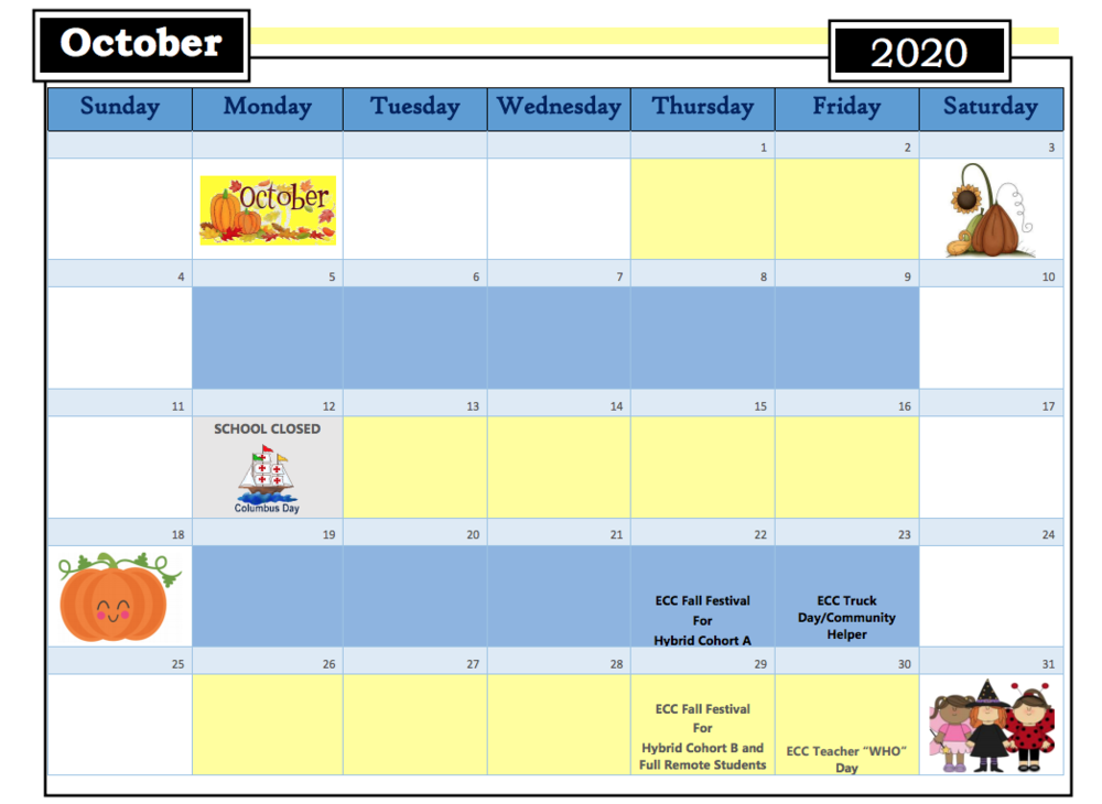 October Calendar ECC