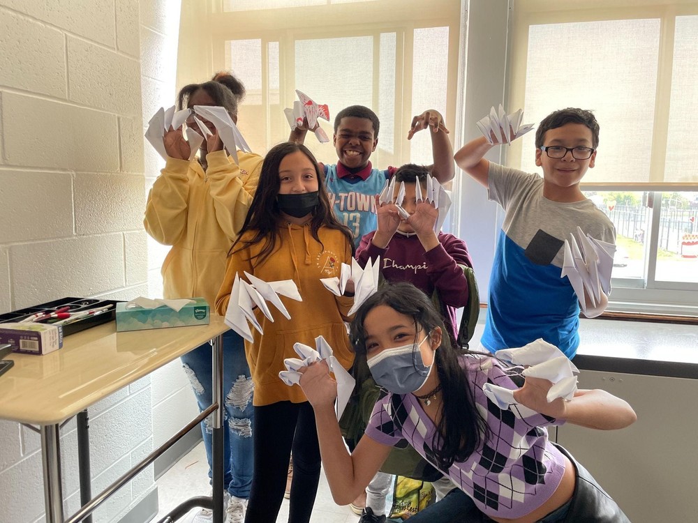 Students posing