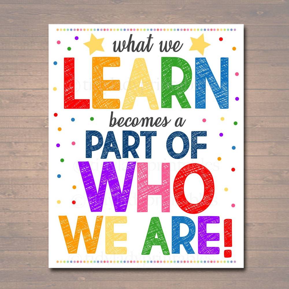 What We Learn Becomes a Part of Who We Are!