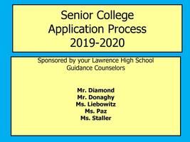 Senior College Planning Night Power Point Presentation