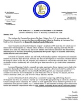 Honorable Mention School of Character Letter